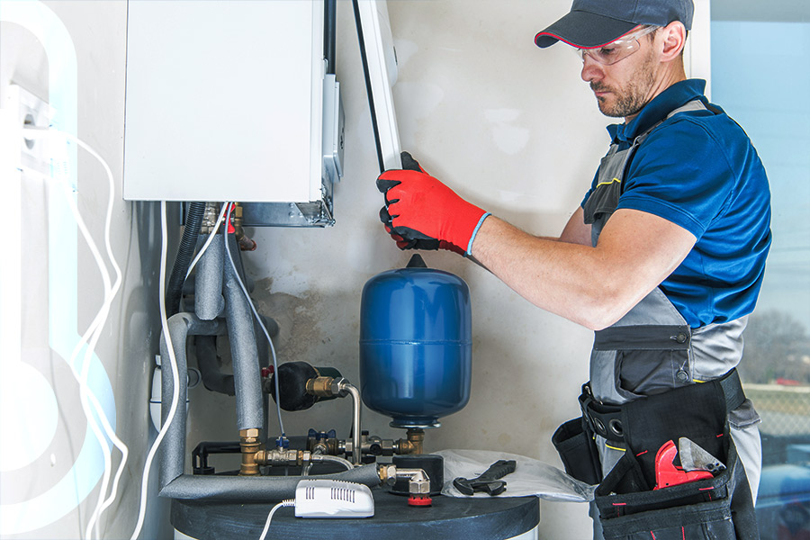 well equipped technician installing heating system pasadena tx